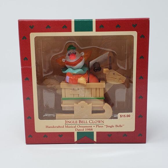 1988 Hallmark Jingle Bell Clown Handcrafted Musical Holiday Christmas Ornament - Picture 1 of 8